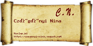 Czégényi Nina névjegykártya